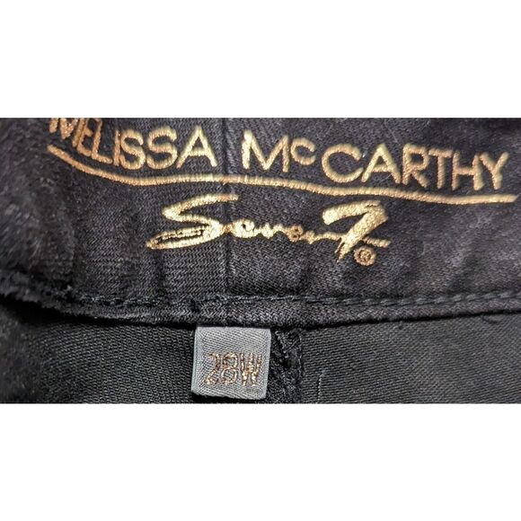 Melissa McCarthy Seven7 Seven 7 Jean Shorts Plus Size 28W Cutoffs Black Stretch - Picture 3 of 10